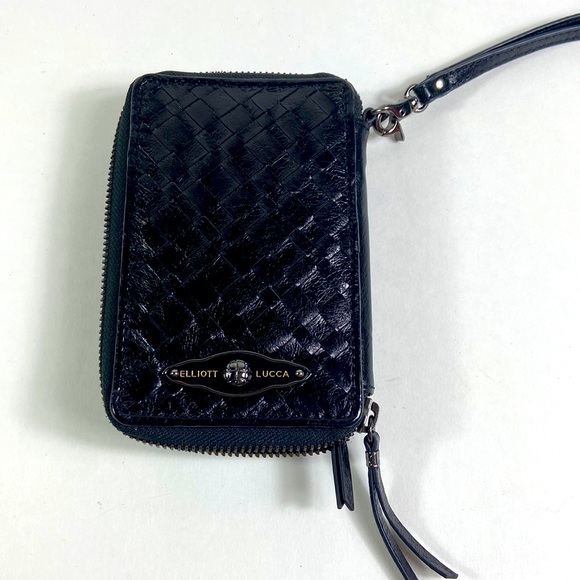 Elliott Lucca Handbags - Nwot Elliot Luca black woven phone holder wristlet